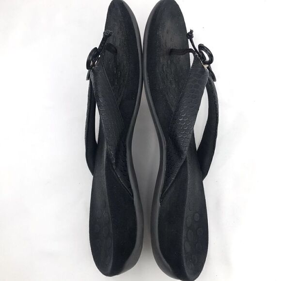 Vionic BELLA II Black Toe Post Thing Orthaheel Orthotic Flip Flop Sandals - Picture 3 of 10